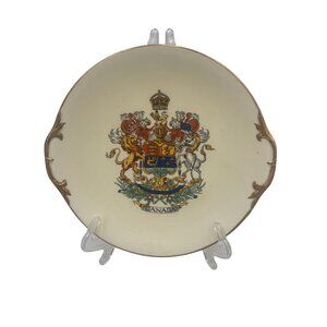 Royal Winton Grimwades Canada Coat Of Arms Decorative Plate With Gold Handles